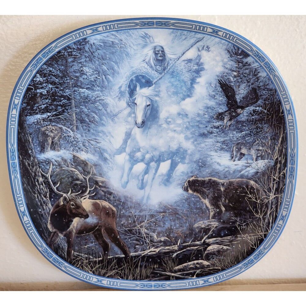 Snow Rider Bradford Collector Plate Visions of the Sacred Collection See Pic.